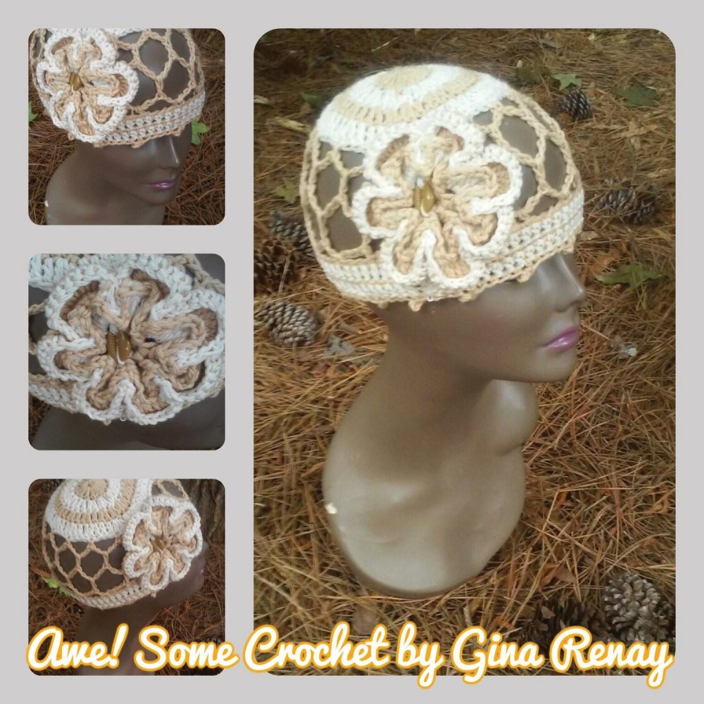 Cotton crochet mesh hat flower SPR05-306
