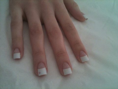 acrylic nails with white tips