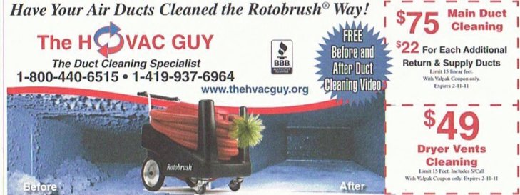 A great way to save money on your air duct cleaning is ask for our coupon
