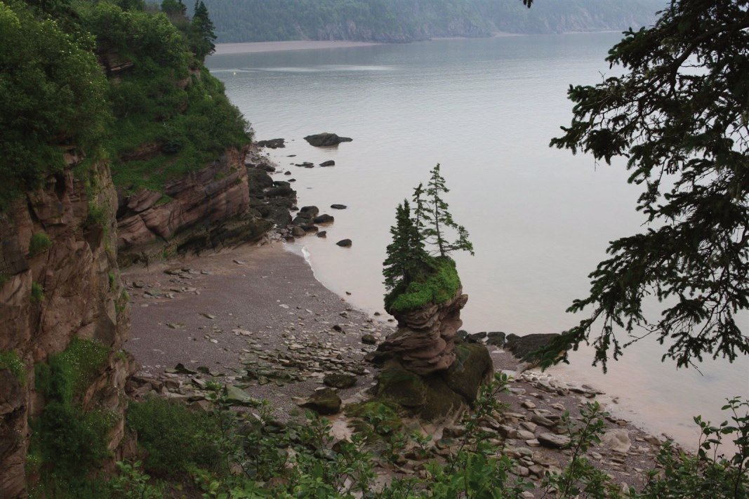 Flower Pot Rock at The Fundy Trail stands as a sentinel on the Bay of Fundy.