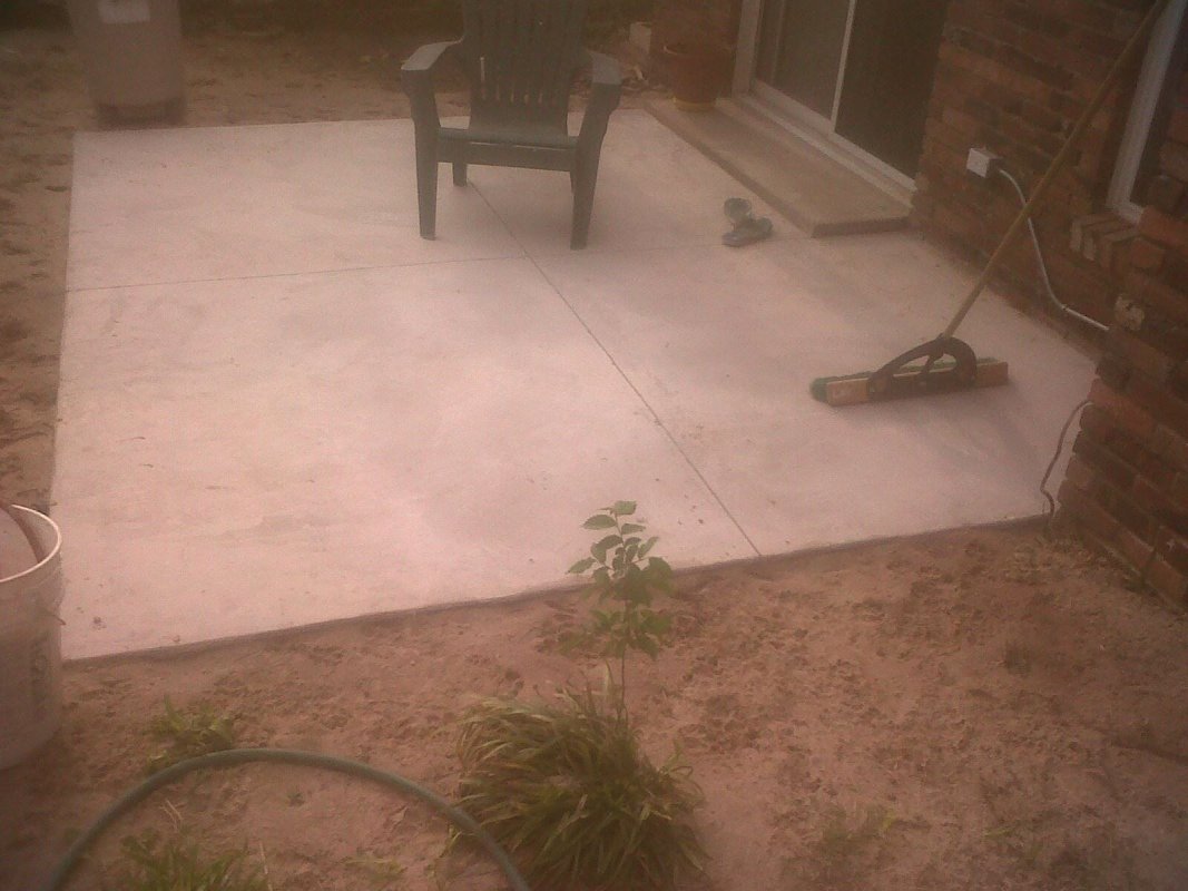 Concrete work, patio completed