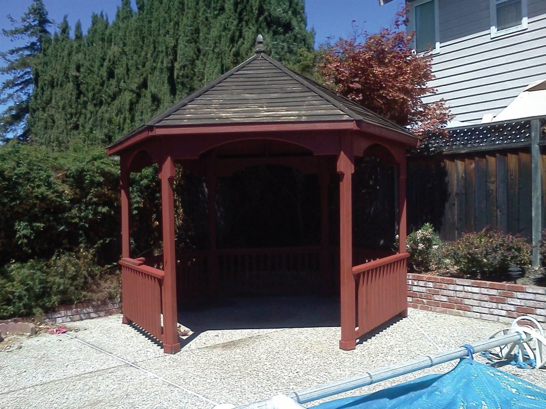 Gazebo F(1) Exterior wood staining, residential painting, Castro Valley painting contractor