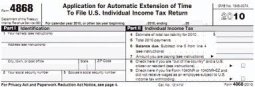 Filing an automatic extension - IRS Form 4868