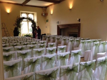 Notley Abbey Ceremony Room dressed with chair covers