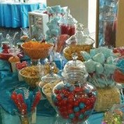 Red and Blue Candy Buffet orange County Fair Carnival Themed Wedding