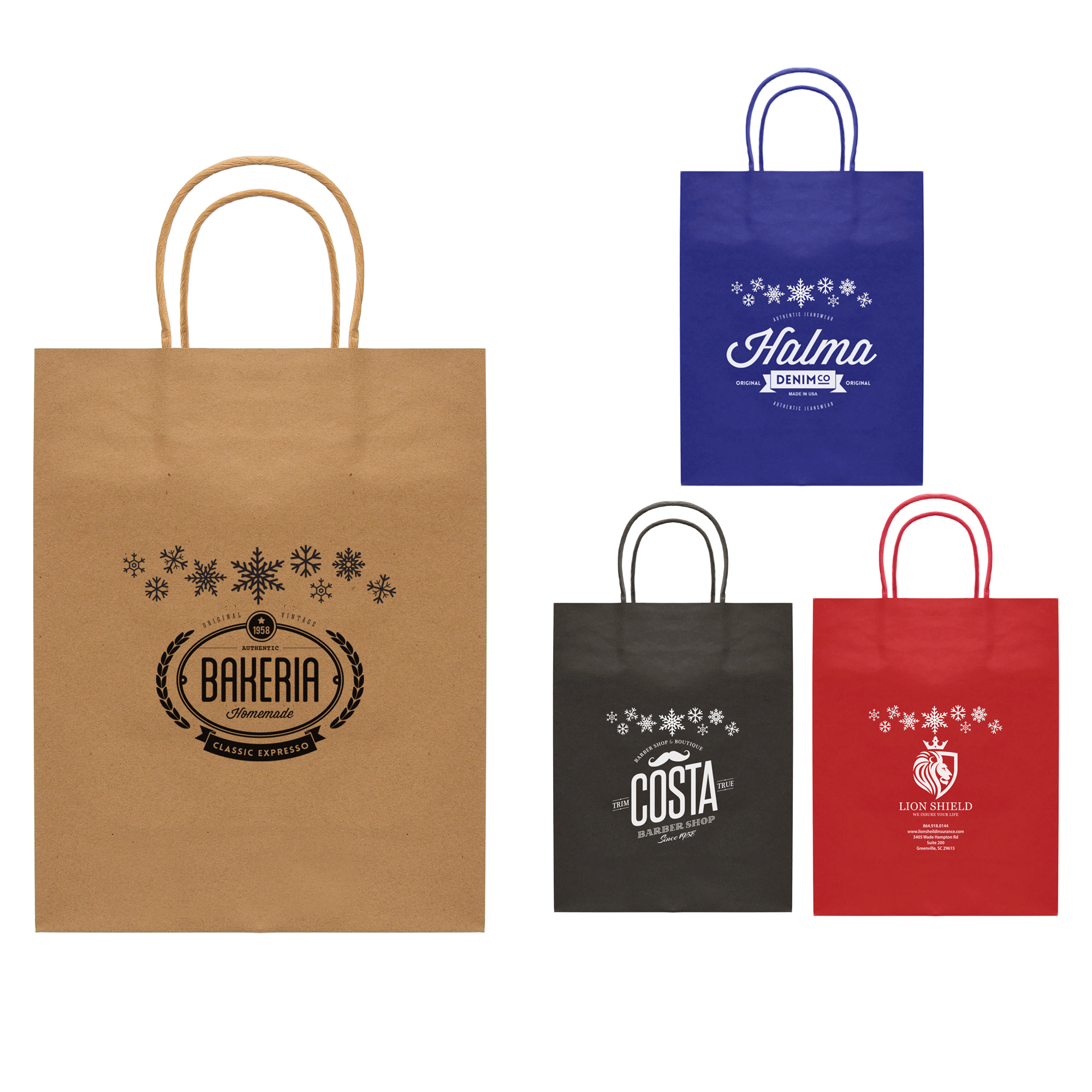 Custom Paper Bags with Logo, Printed Paper Bags