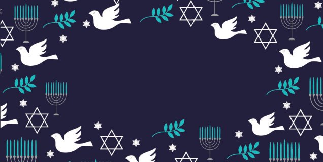 Menorah And Doves Pattern