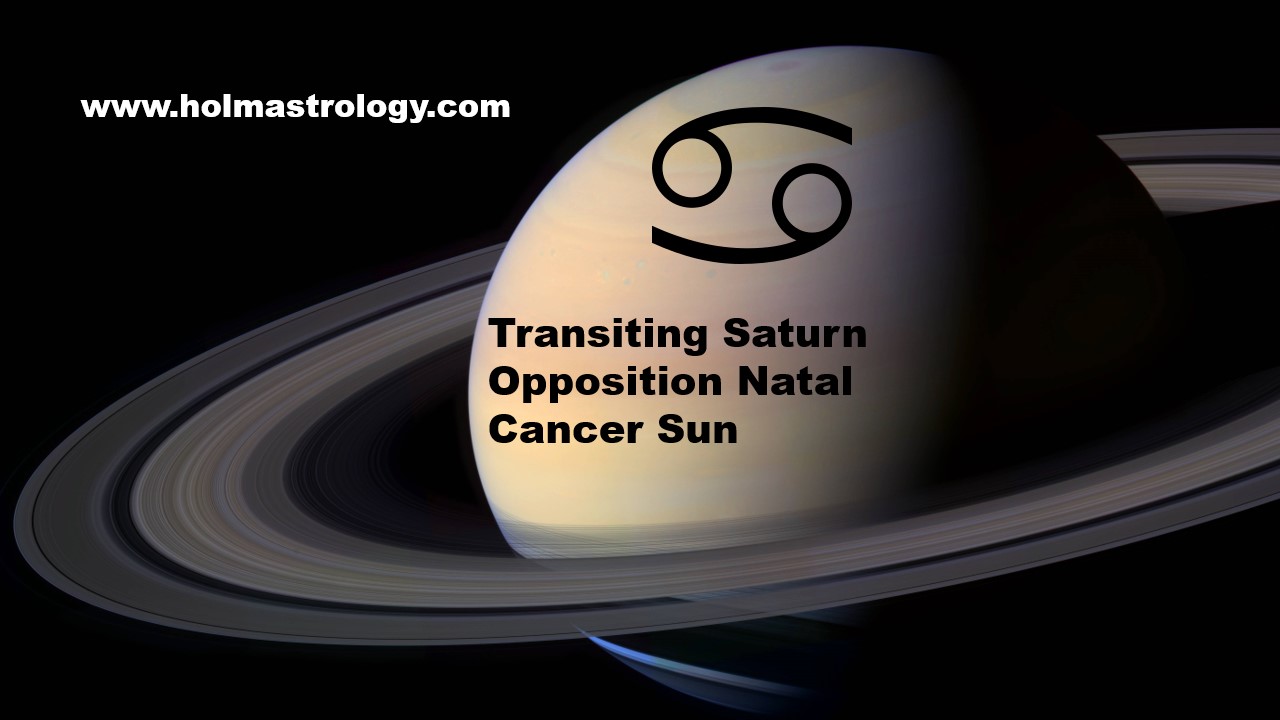 TRANSITING SATURN OPPOSITION NATAL SUN IN CANCER