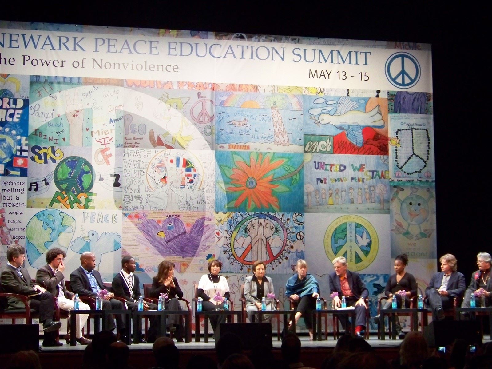 Peace Mural @NewarkPeace : Panelists onstage at the Newark Peace Education Conference, May 2011