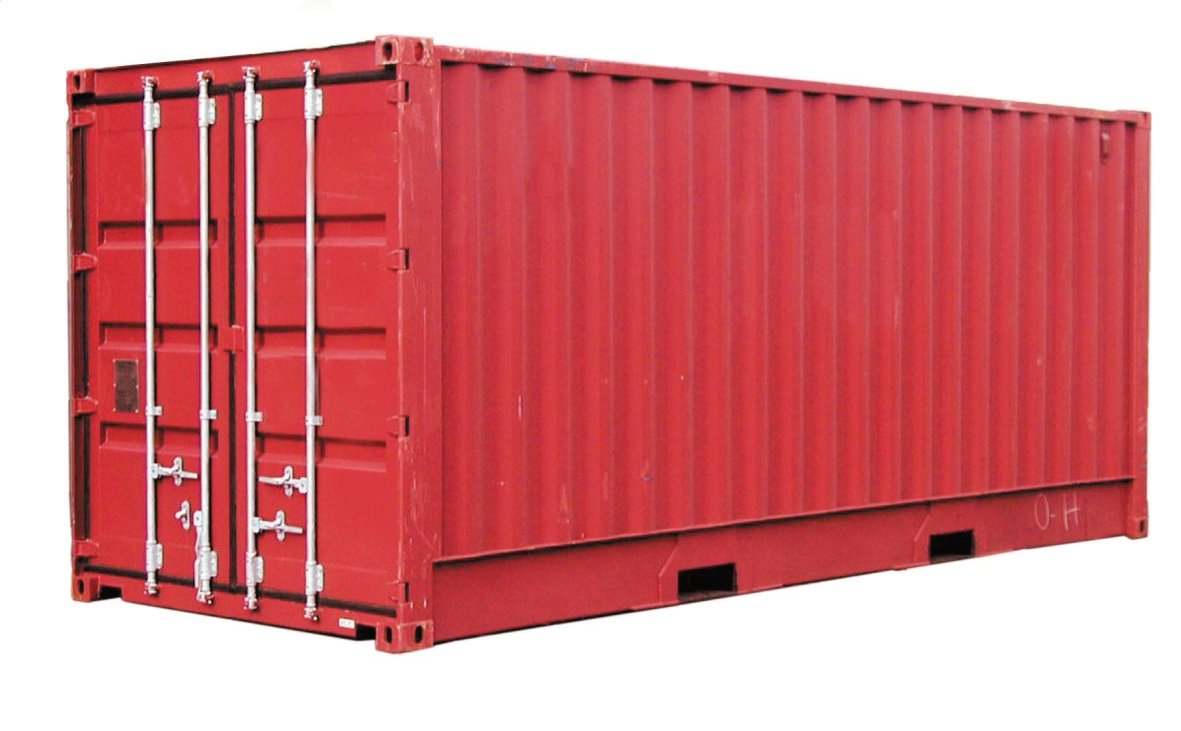 Red shipping container for building