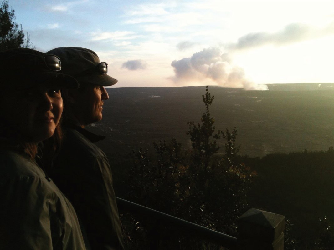Hawaii Volcanoes National Park over looking Kilauea Caldera on the island of Hawaii