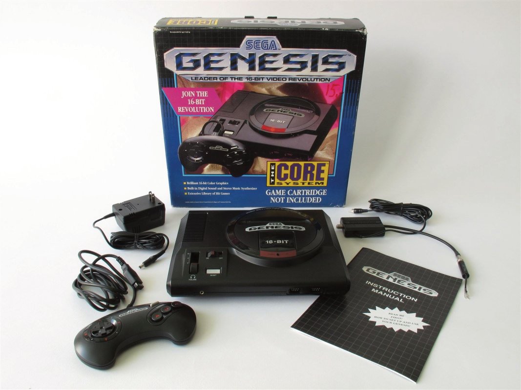 Sega Genesis 16 bit console, boxed, mint condition