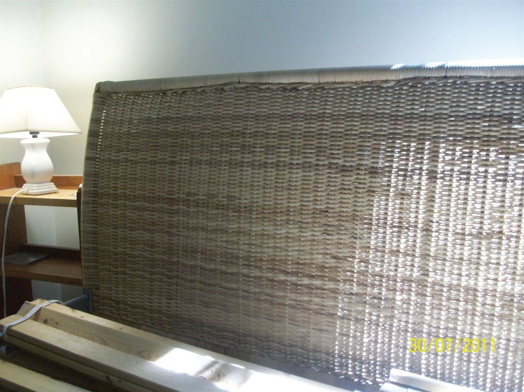A wicker bed frame suspected to harbour bed bugs