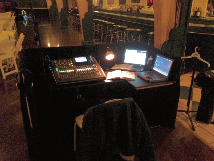 The FOH setup for A Funny Thing Happened on the Way to the Forum