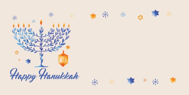 Happy Hanukkah in Watercolor
