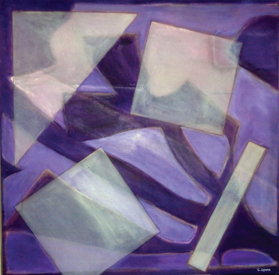 Geometric, Abstract painting displayed in Holiday Exhibition at the Santa Barbara College of Law through January 26, 2014.
