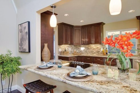 Rancho Santa Fe staging where the kitchen stands out