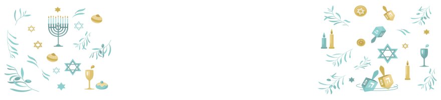 Gold and Teal Hanukkah Icons - White