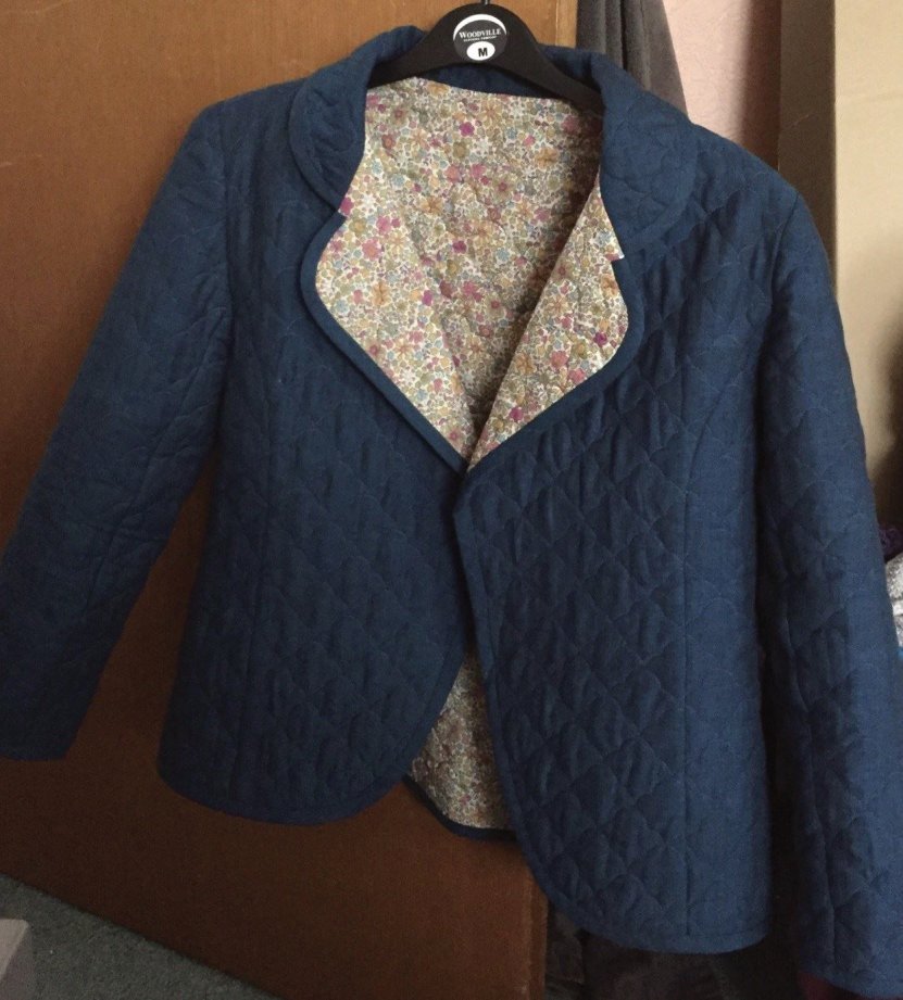 Again, I still need a button, or closure, although I rarely button up jackets it could easily be left bound like this.  So from a couple of late nights working on this this week I now have two lovely jackets to choose from.  A light wool wadding is pretty warm so it's makes for a nice spring jacket.