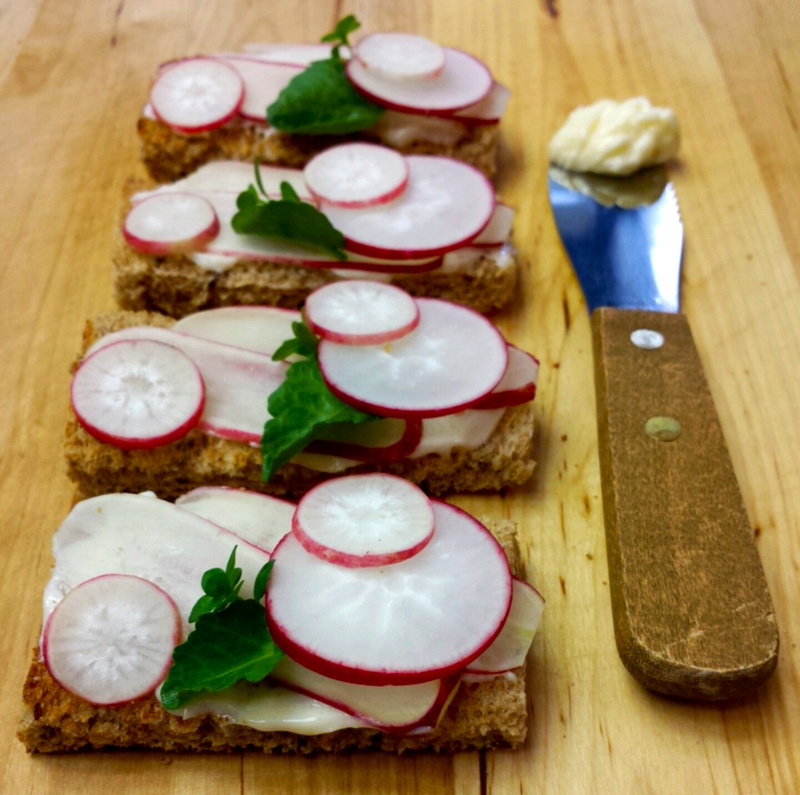Radish and Whipped Butter Tartine