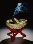 White sage smudge stick abalone dish and stand