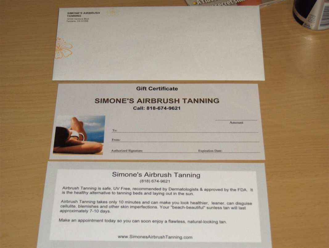 Airbrush Tanning Gift Certificates in Tarzana California