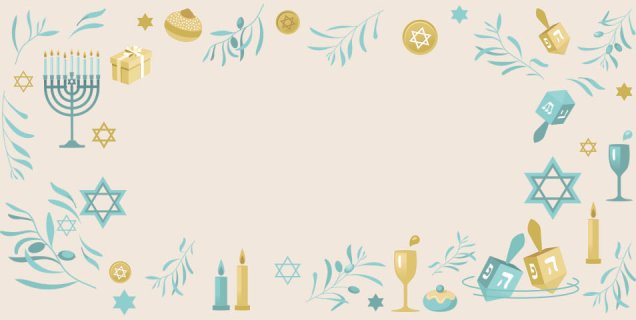 Gold and Teal Hanukkah Icons