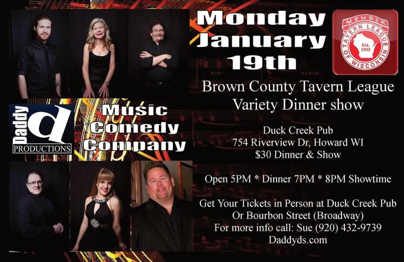 Brown County Tavern League features Daddy D Comedy, Country, Sound and lighting by Dan Collins of Sonic M.D. Green Bay Wisconsin