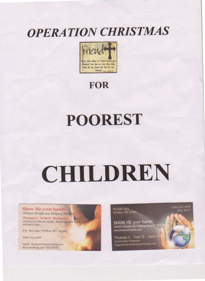 Cover of pamphlet that I am giving to the people