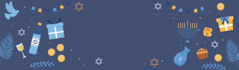 Hanukkah Icons In Blue