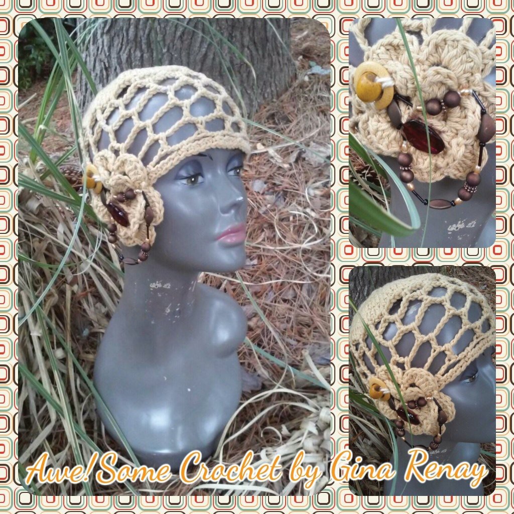 Cotton crochet mesh flower detail SPR05-303
