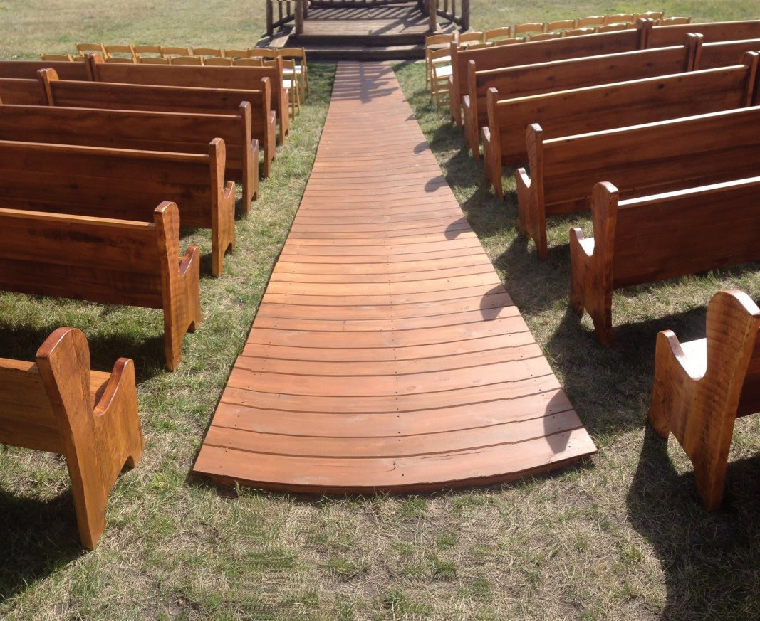 Wood Aisle Runner for Wedding Ceremony and Church Pews