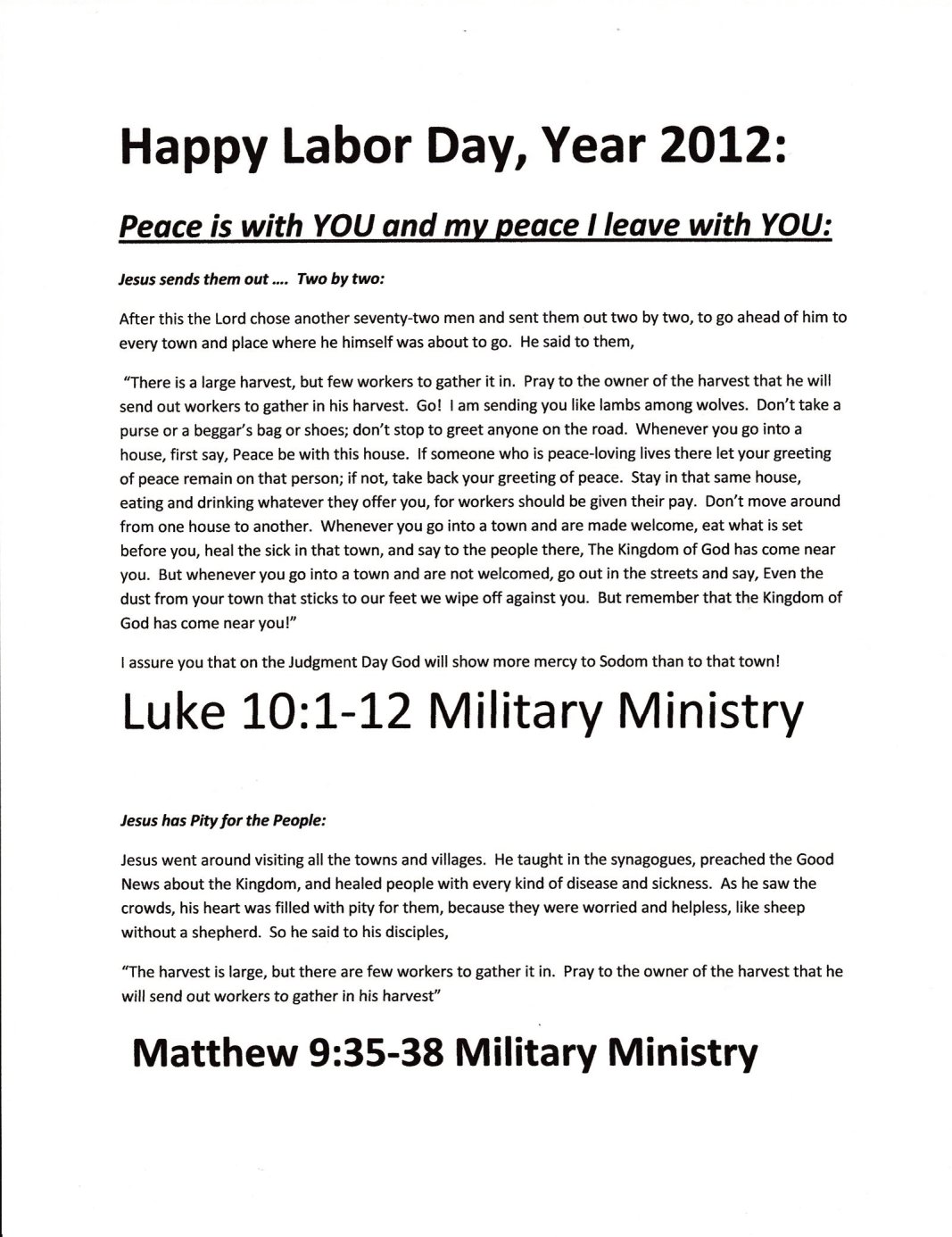 Happy Labor Day, Year 2012