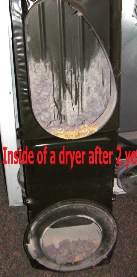 clean a dirty dryer means taking the dryer back off and physically vacuuming out the lint or brushing it away