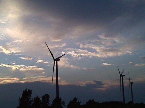 Windmills in Western New York, Route 20A, Sunset