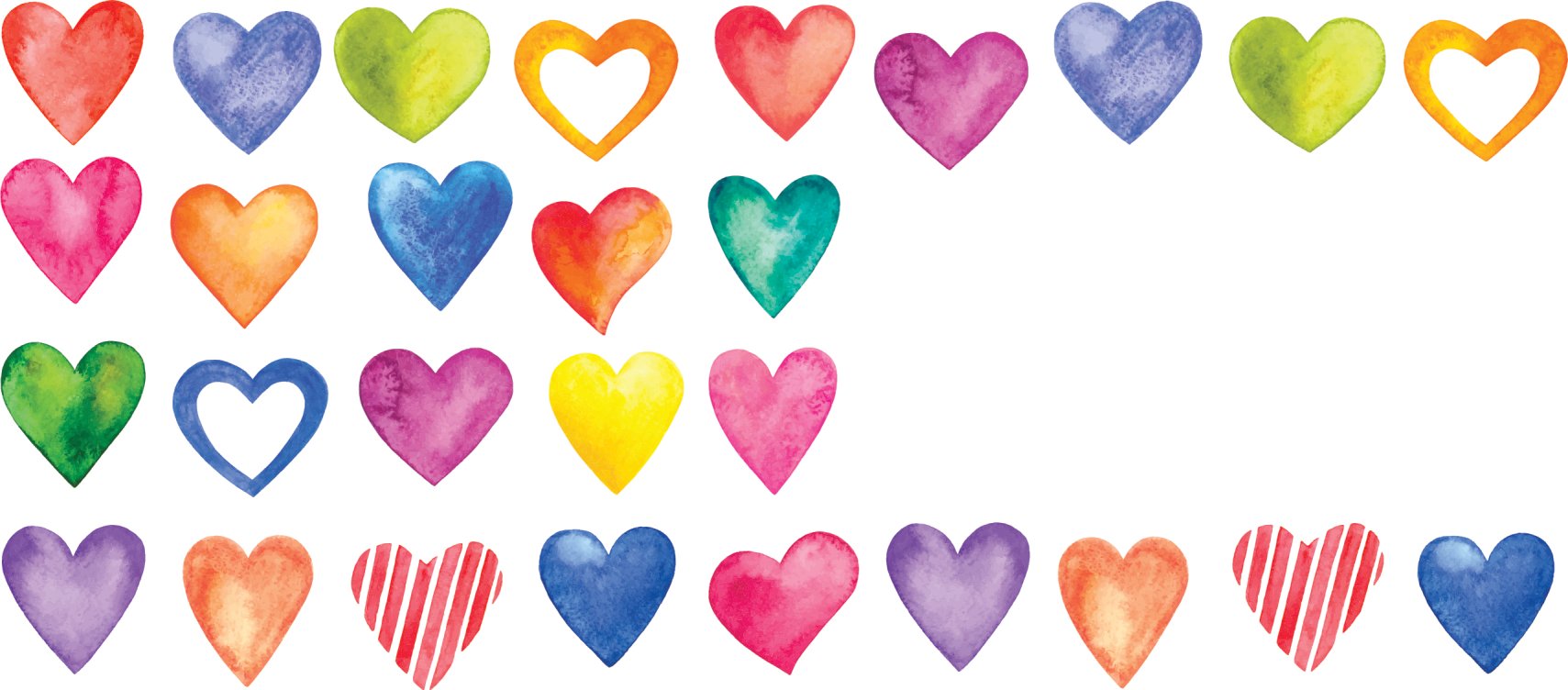 Cuori ad acquerello