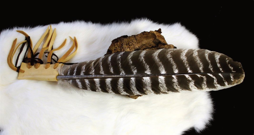 All the way from Virginia...Dancing Otter Smudge Feathers, choose tan or brown leather handle.