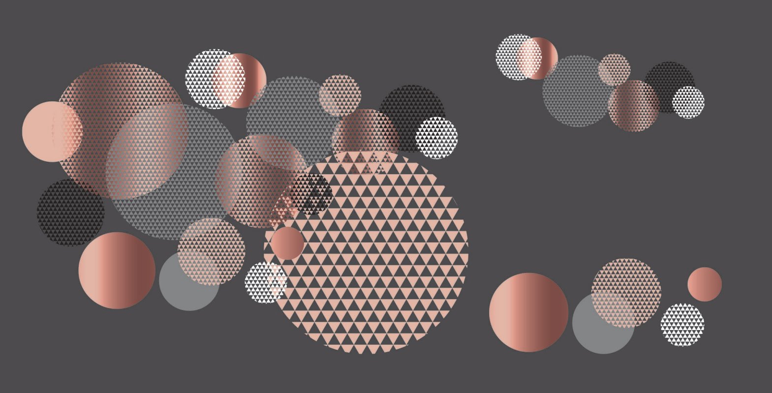 Black and Rose Gold Circles