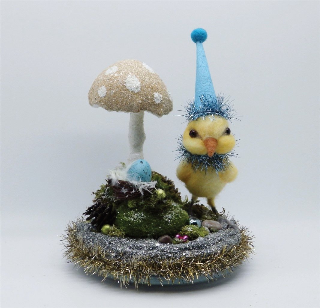 Georgie Peep & yellow Spun Cotton Mushroom #1