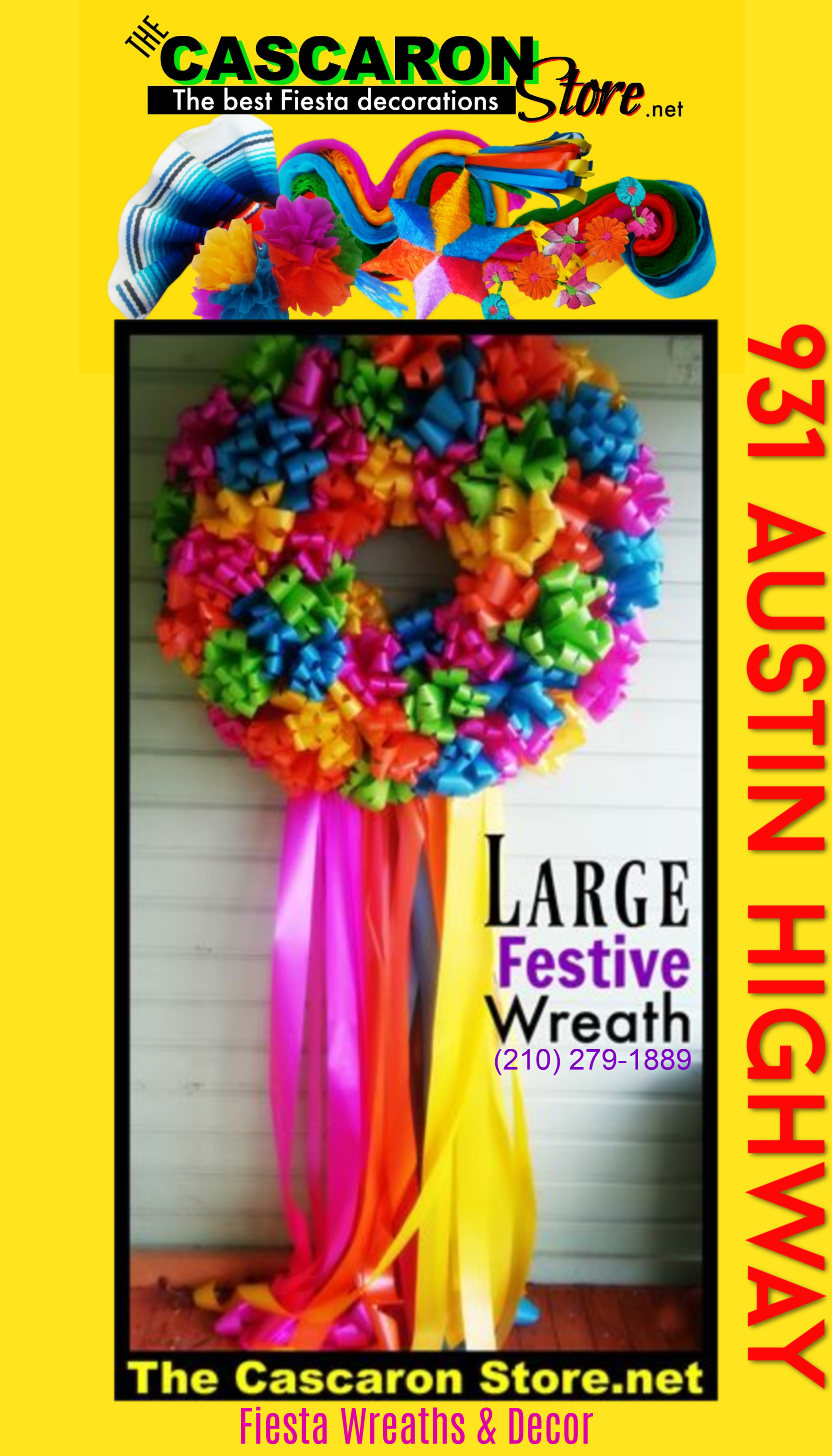 Fiesta Door Wreaths at Alamo Heights, Tx 78209