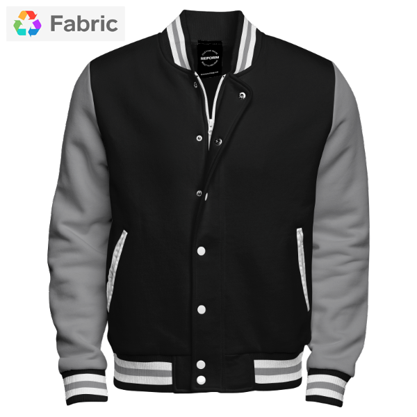 Black and grey online letterman jacket