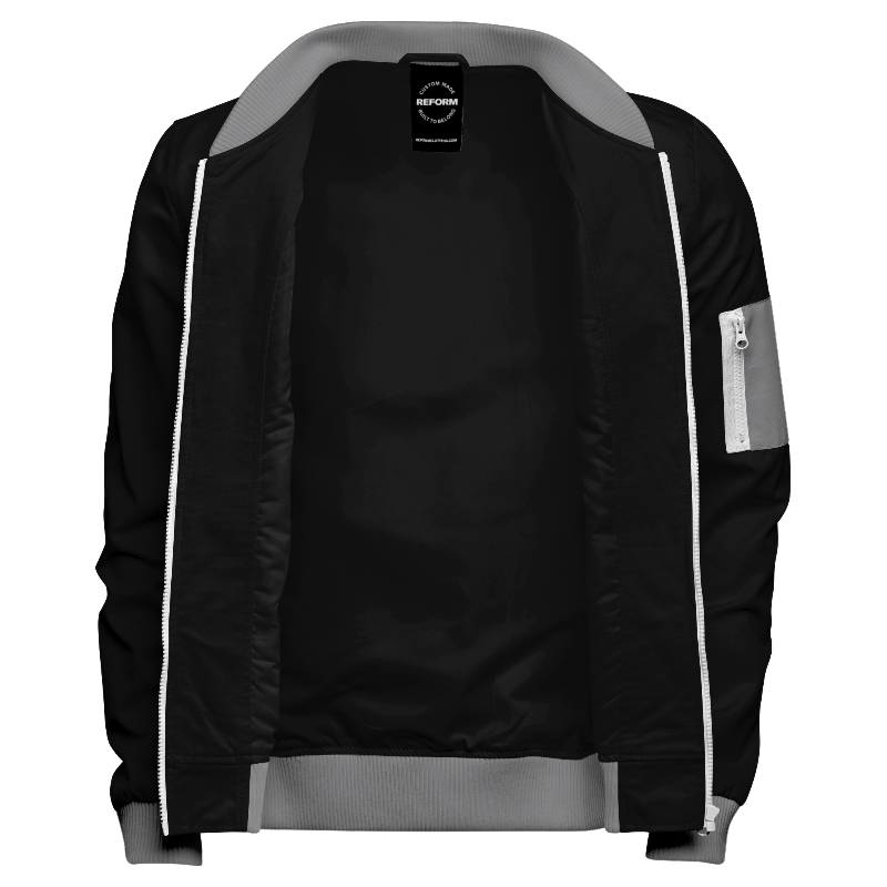 Inside lining of Bomber Jacket with Black lining