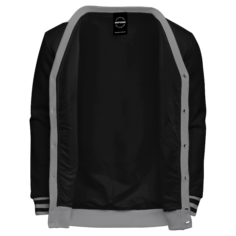 Inside lining of Fleece Letterman Sweater with Black lining