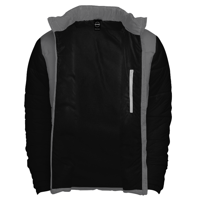 Inside lining of Puffer Jacket with Black lining