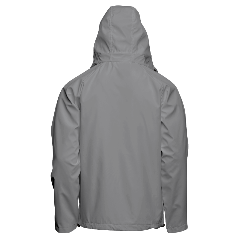 Back of Hardshell Jacket in Light Grey