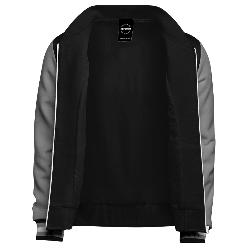 ★TRILLION★ Fleece 2 Pocket Work Varsity Zip-Up Jacket Blac 38073.zoom.jpg