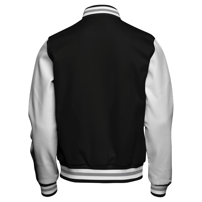 Jaket varsity white pu leather faux outlet