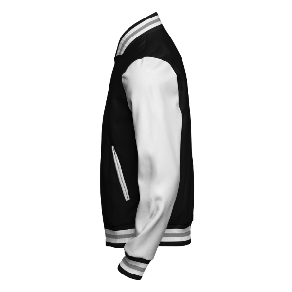 Jaket varsity white pu leather faux store